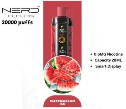 The NERD CLOUD 20000 Puffs Disposable Vape offers the best value, performance, and convenience for vapers in Dubai, Abu Dhabi, and across the UAE. Order today and experience premium vaping at an unbeatable price!