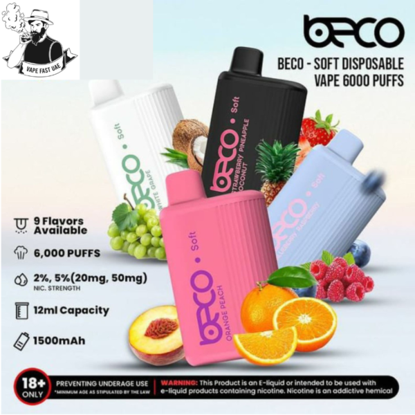 BECO Soft 6000 Disposable Vape in UAE – Premium Flavors, 6000 Puffs