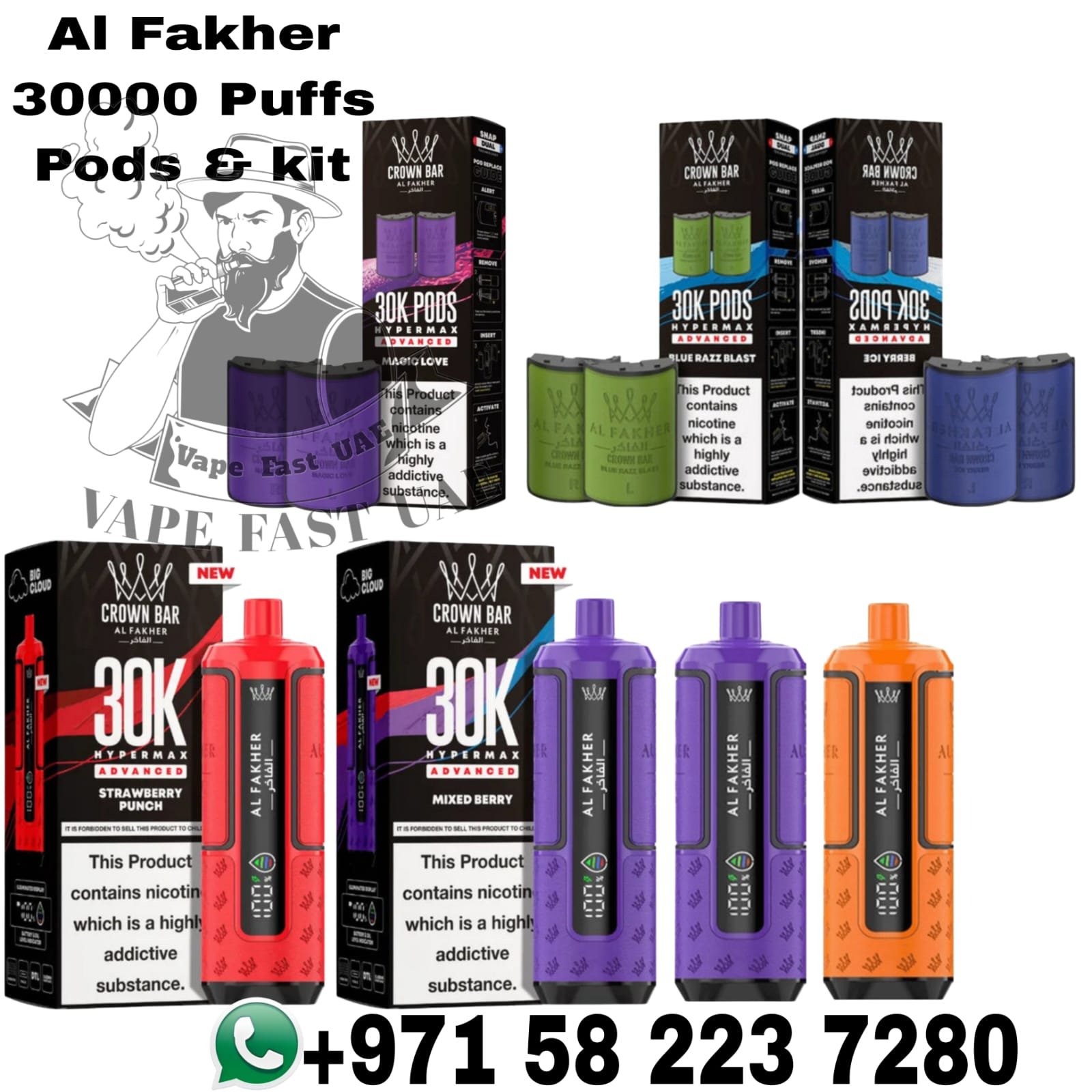 Al Fakher Crown Bar Hyper Max 30000 Puffs
