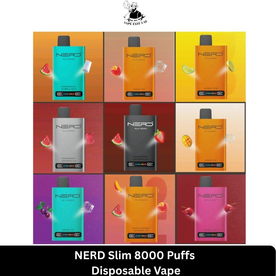 NERD Slim 8000 Puffs Disposable Vape UAE (1) NERD Slim 8000 Puffs Disposable Vape - Image 1