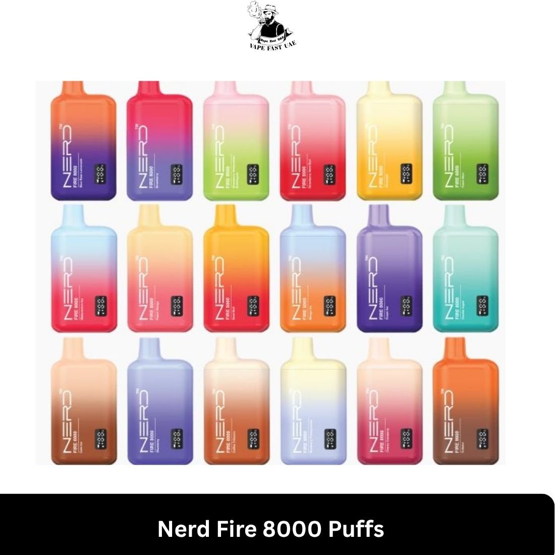 Nerd Fire 8000 Puffs Disposable Vape UAE Nerd Fire 8000 Puffs